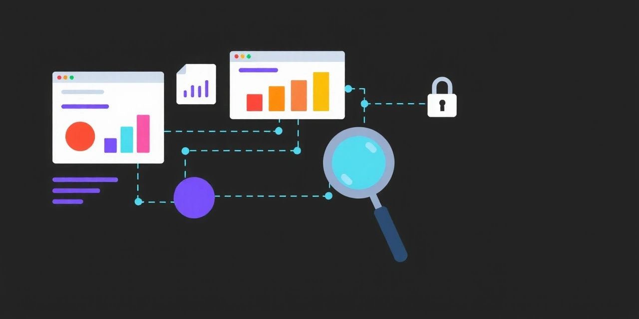 Ilustrație cu diagrame și grafice, simbolizând analiza datelor și îmbunătățirea continuă a serviciilor.