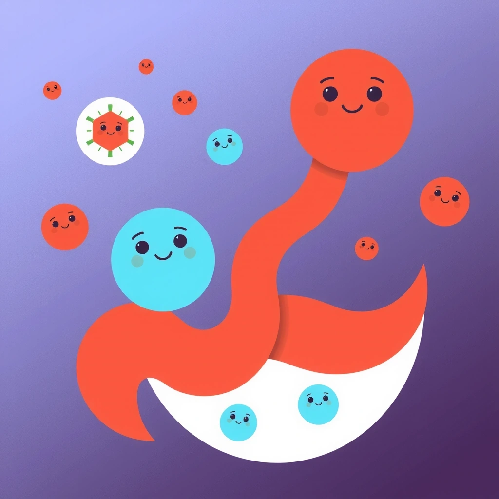 Ilustrație cu bacterii probiotice benefice